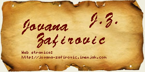 Jovana Zafirović vizit kartica